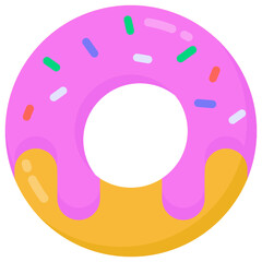 Sticker - 
Donut flat style icon, editable vector 

