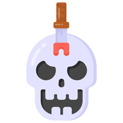 Sticker - 
A ghost skull icon in flat style

