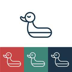 Wall Mural - Linear vector icon with inflatable duck