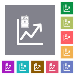 Sticker - Oil trade graph square flat icons