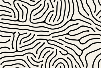 Vector seamless pattern. Modern stylish texture with smooth natural maze. Repeating abstract tileable background. Compound organic shapes. Trendy surface design.