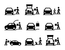 Curbside Pickup Vector Icon Set