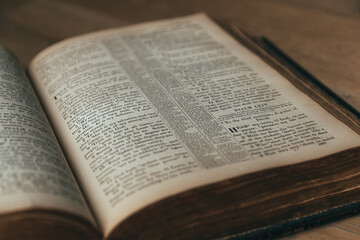 Old bible with focus on Psalms 62:5 