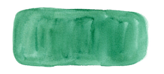 Wall Mural - Bright deep green horizontal watercolor background. Unique rectangular watercolour concept illustration, bright stain for decoration