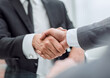 © ASDF - happy business partners shaking hands at the negotiating table.