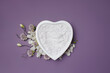 Newborn baby photography heart with flowers . Background for newborn baby.