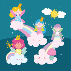 Sticker - fairies rainbows cute