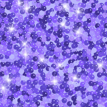 Glitter Seamless Texture. Admirable Purple Particles. Endless Pattern Made Of Sparkling Spangles. Pr