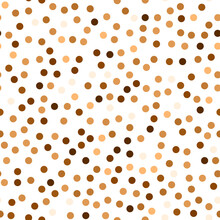 Glitter Seamless Texture. Actual Red Gold Particles. Endless Pattern Made Of Sparkling Circles. Fanc