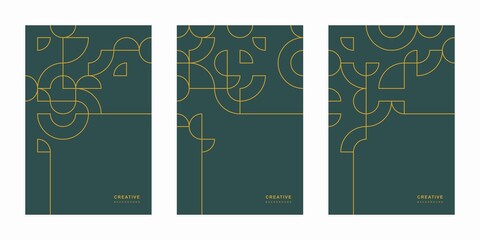Abstract geometric technological company brochure. Corporate identity flyer. Vector set business presentation.