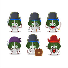 Sticker - Cartoon character of swiss chard with various pirates emoticons