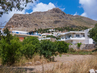 Wall Mural - A view on Megalo Chorio village on the Greek Tilos island in Mediterranean Sea