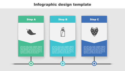 Sticker - Set Hot chili pepper pod, Burrito and Poncho. Business infographic template. Vector.