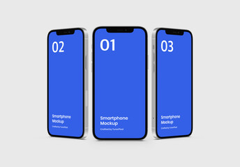 smartphone mockup | fully editable file, replaceable screen, separated shadow and background | 6k re