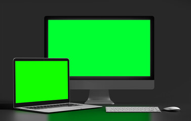 Wall Mural - Isolated Devices Mockup - 3d rendering.