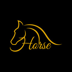 Poster - Modern horse letter H logo. Vector illustration.