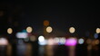© Veruree - Blurred bokeh city  waterfront at night, bokeh abstract background