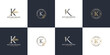 © budana - set of luxury feminine initial letter k logo template