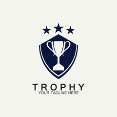 Canvas Print - Trophy vector logo icon.champions  trophy logo icon for winner award logo template