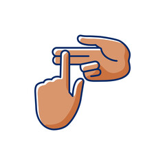 Poster - Counting on fingers RGB color icon. Clear and simple way to count. Way to demonstrate counting. Gesturing. Improving ability to explain. Math at Your fingertips. Isolated vector illustration