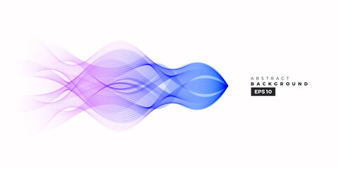 Wall Mural - Wave vector element with abstract blue lines for website, banner and brochure, Curve flow motion illustration,  Vector lines, Modern background design.