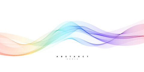Wall Mural - Modern colorful gradient abstract line wave background for multipurpose usage like brochure, cover, flyer. 
Abstract wave graphic element
