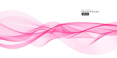 Wall Mural - wave vector element with abstract pink lines for website, banner and brochure, curve flow motion ill