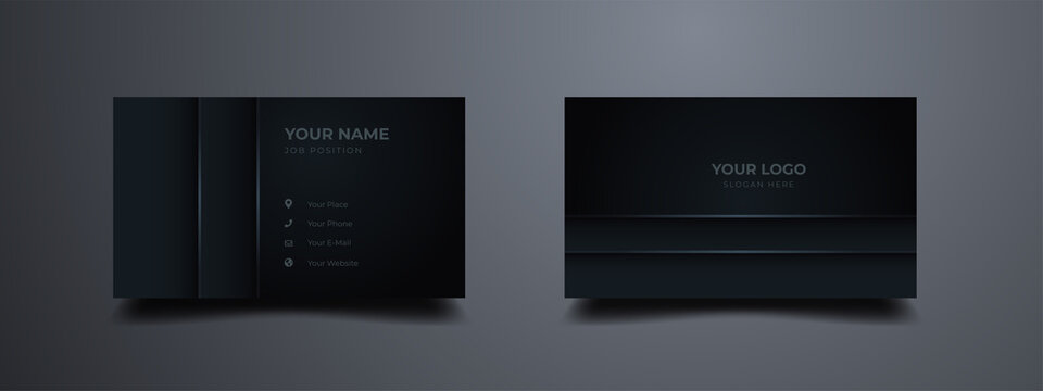 Luxury and elegant business man card design. Dark gradient abstract background. Vector illustration ready to print.