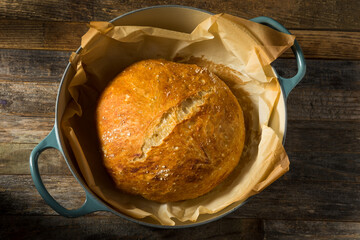 Canvas Print - Homemade No Knead Country Bread