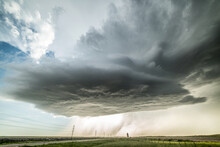 High-based, Low Precipitation Supercell Spins Across The Plains Of Wyoming, Dropping Large Hail That Damaged Property, USA