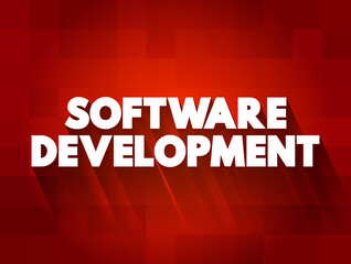 Wall Mural - software development text quote, concept background