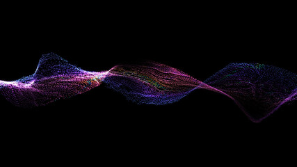 Wall Mural - abstract glowing lines background. wavy form neon line structure. futuristic blue,purple,red colors.