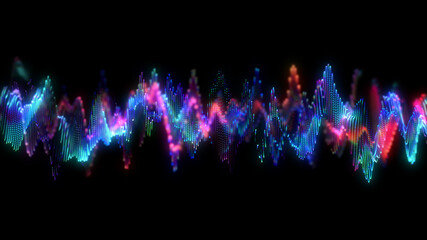 Wall Mural - abstract glowing lines background. wavy form neon line structure. futuristic blue,red colors. techno