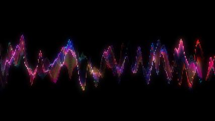 Wall Mural - abstract glowing lines background. wavy form neon line structure. futuristic blue,purple,red colors.
