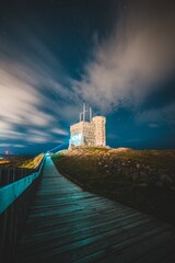Wall Mural - Light shining on the Cabot Tower in st. johns newfoundland