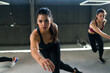 © AntonioDiaz - Portrait of a healthy fit woman taking a HIIT class