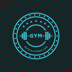 Wall Mural - Personal Fitness Company with dumbbell icon. Virtual CrossFit and fitness vector official logo template.