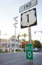 Mile Marker Zero Sign In Key West, The Florida Keys On End Of US1.