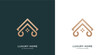 Minimalist elegant home design logo with line art style