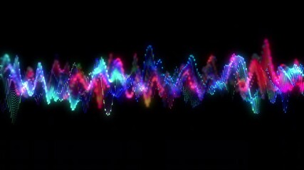 Wall Mural - animation. abstract glowing lines background. wavy form neon line structure. futuristic blue,red col