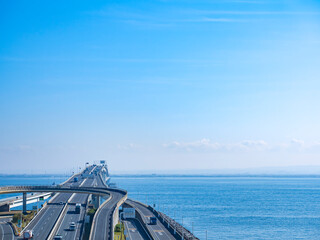 海ほたるS.A.から見た東京湾アクアライン