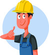 © nicoletaionescu - Worker Wearing Protective Hard Hat Holding Thumbs Up