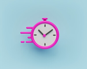 quick, fast, speed time icon. minimal style business concept. 3d rendering