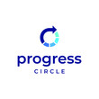 circle progress logo vector modern simple combination design concepts