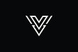 V logo letter design on luxury background. VV logo monogram initials letter concept. V icon logo design. VV elegant and Professional letter icon design on black background. V VV
