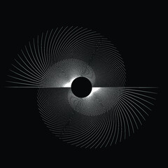 Wall Mural - Lines in Circle Form . Spiral Vector Illustration .Technology round. Wave Logo . Design element . Abstract Geometric shape .