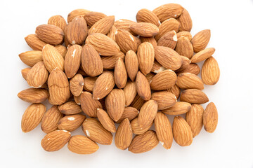 Wall Mural - Almonds with white background