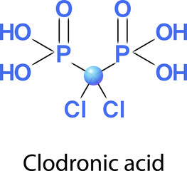 Canvas Print - Clodronic acid is an anti-osteoporotic drug approved for the prevention and treatment of osteoporosis 