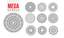 Mega Mandala Bundle For Coloring Book Interior.