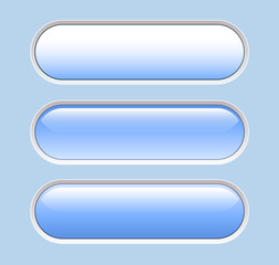Poster - Buttons light blue isolated, interesting navigation  panel for website, editable vector illustration.